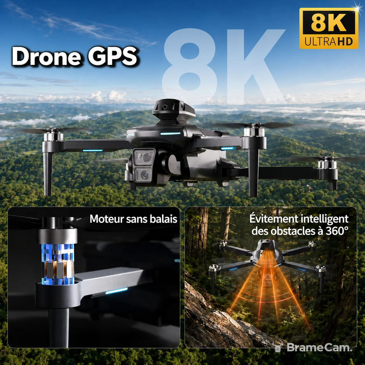 GPS Drohne WLAN FPV – 5,6-Zoll-Display & 3 Akkus