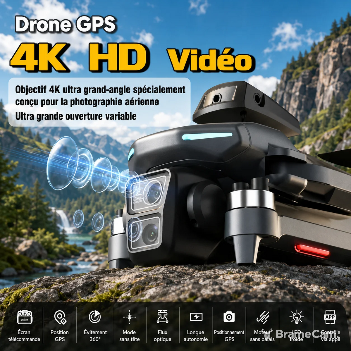 GPS Drohne WLAN FPV – 5,6-Zoll-Display & 3 Akkus