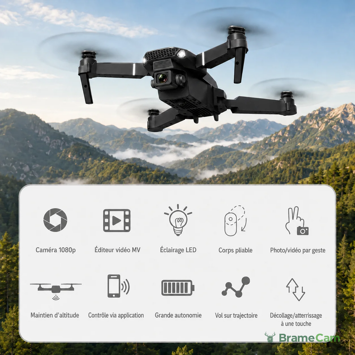 Faltbare Drohne 1080p WLAN – ideal für Einsteiger