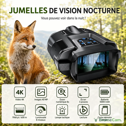Nachtsicht-Fernglas 4K – 12 Stunden Laufzeit, 5000 mAh