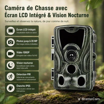 Wildkamera 20 MP mit LCD-Display – Infrarot-Nachtsicht 36 LED, Zeitstempel